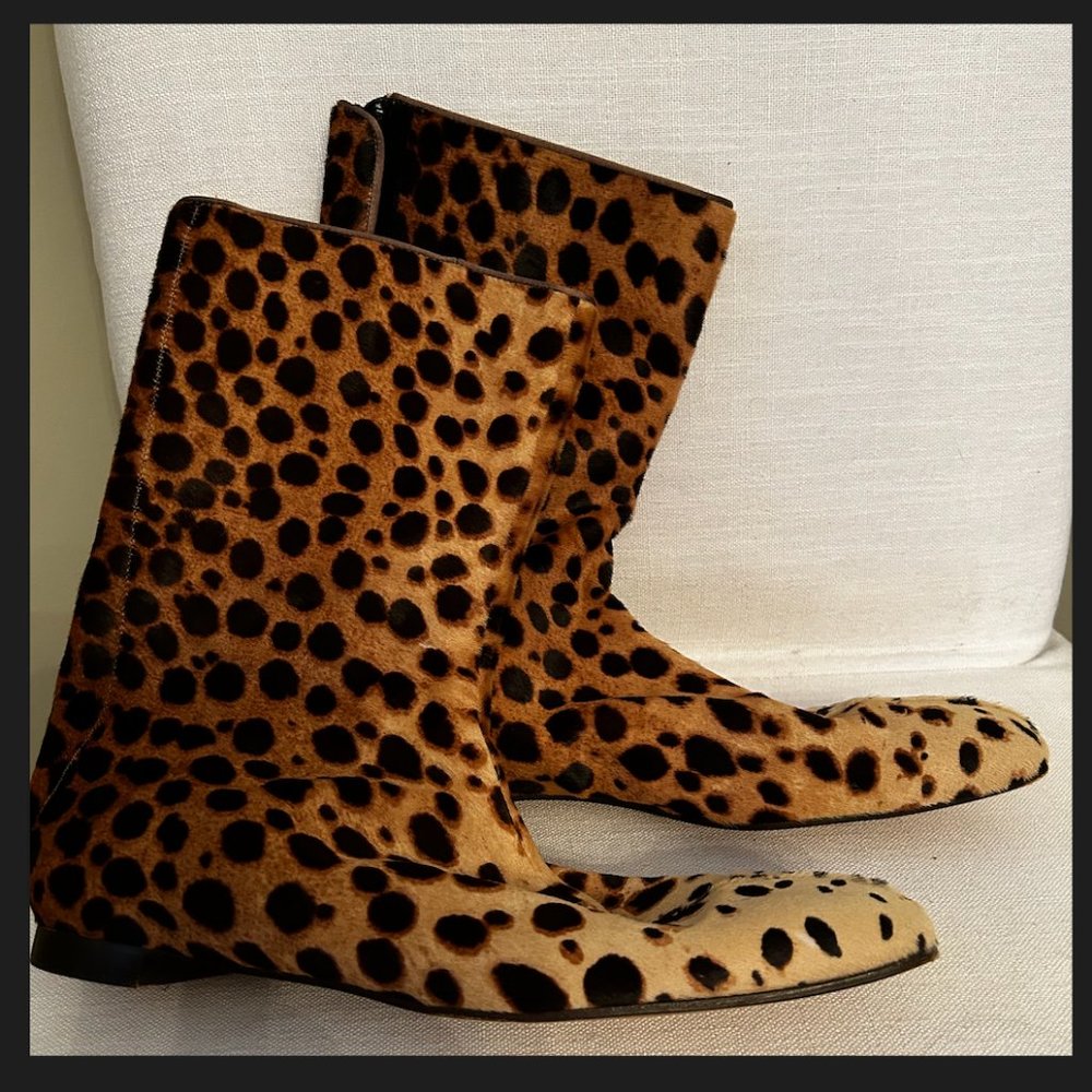 Rochas - Used Ponyhair Animal Print Boots